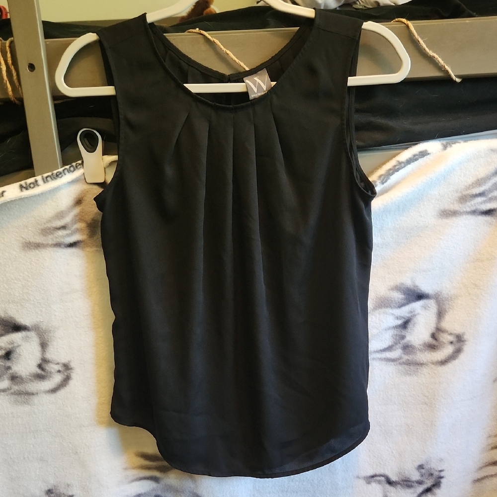 Worthington Black Pleated Tank Top